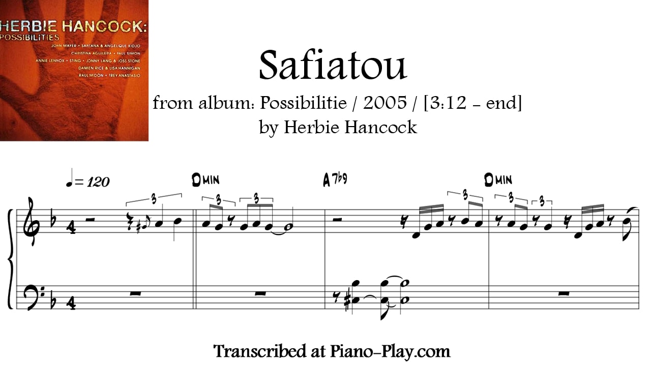 transcription Safiatou - Herbie Hancock transcription Safiatou - Herbie Hancock