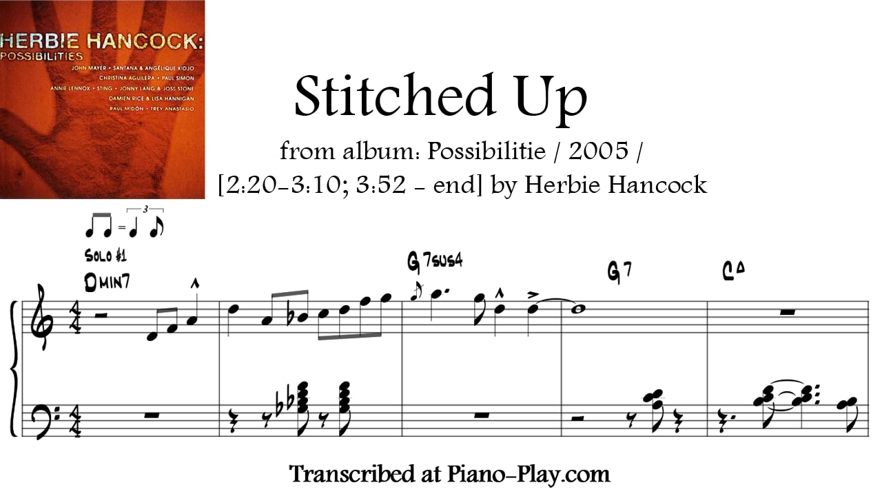 transcription Stitched up - Herbie Hancock transcription Stitched up - Herbie Hancock
